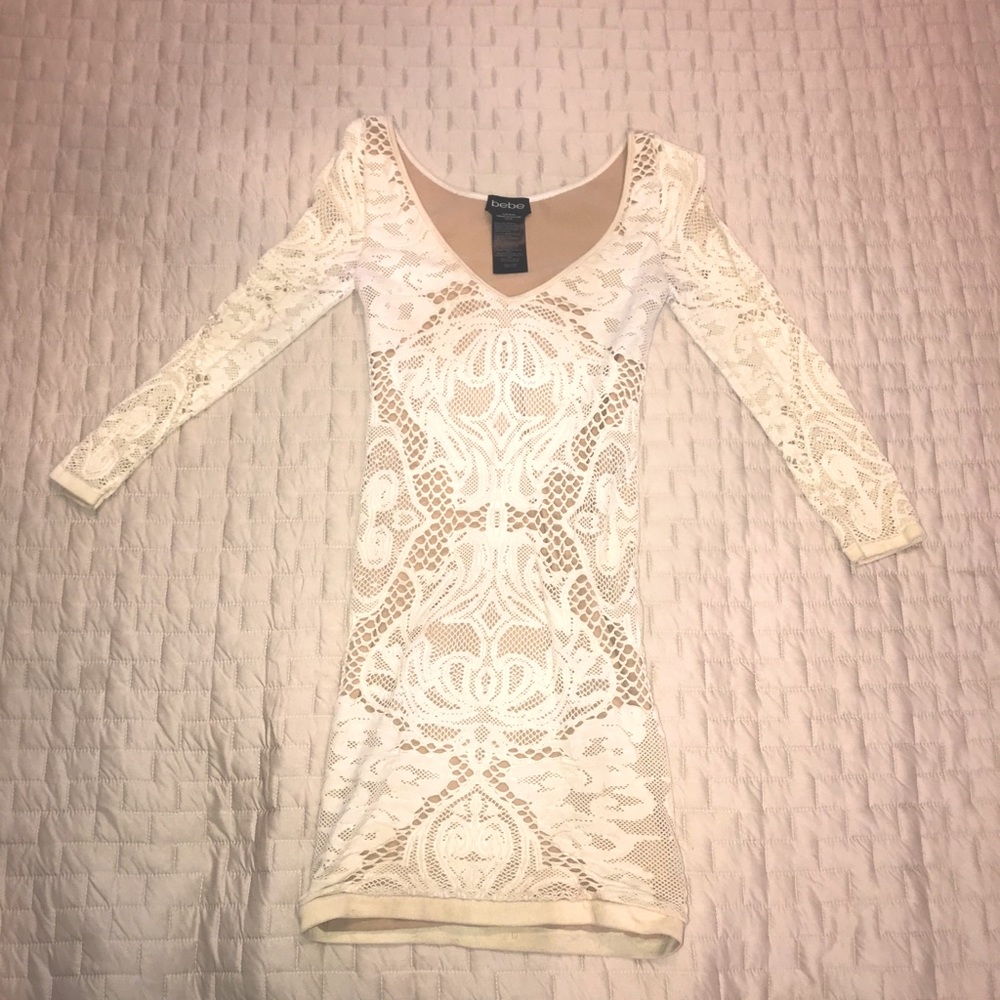 BEBE - Crochet White Bodycon Dress